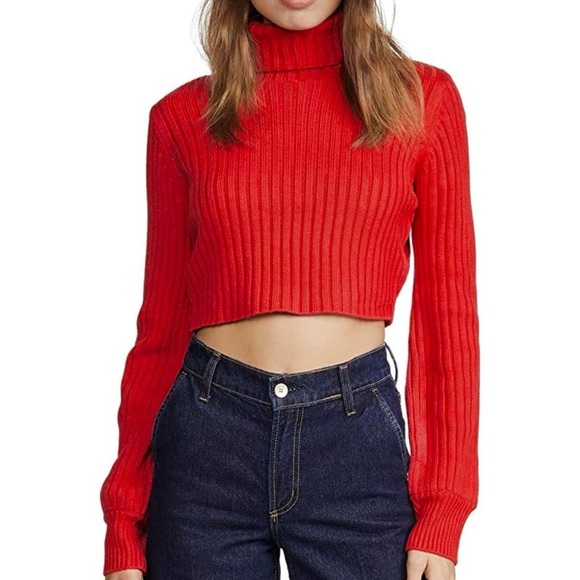 Tiger Mist Cropped Turtleneck Sweater - Picture 1 of 6